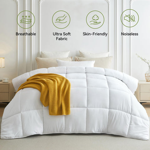 L LOVSOUL king-size brushed cover delivers soft, breathable comfort.