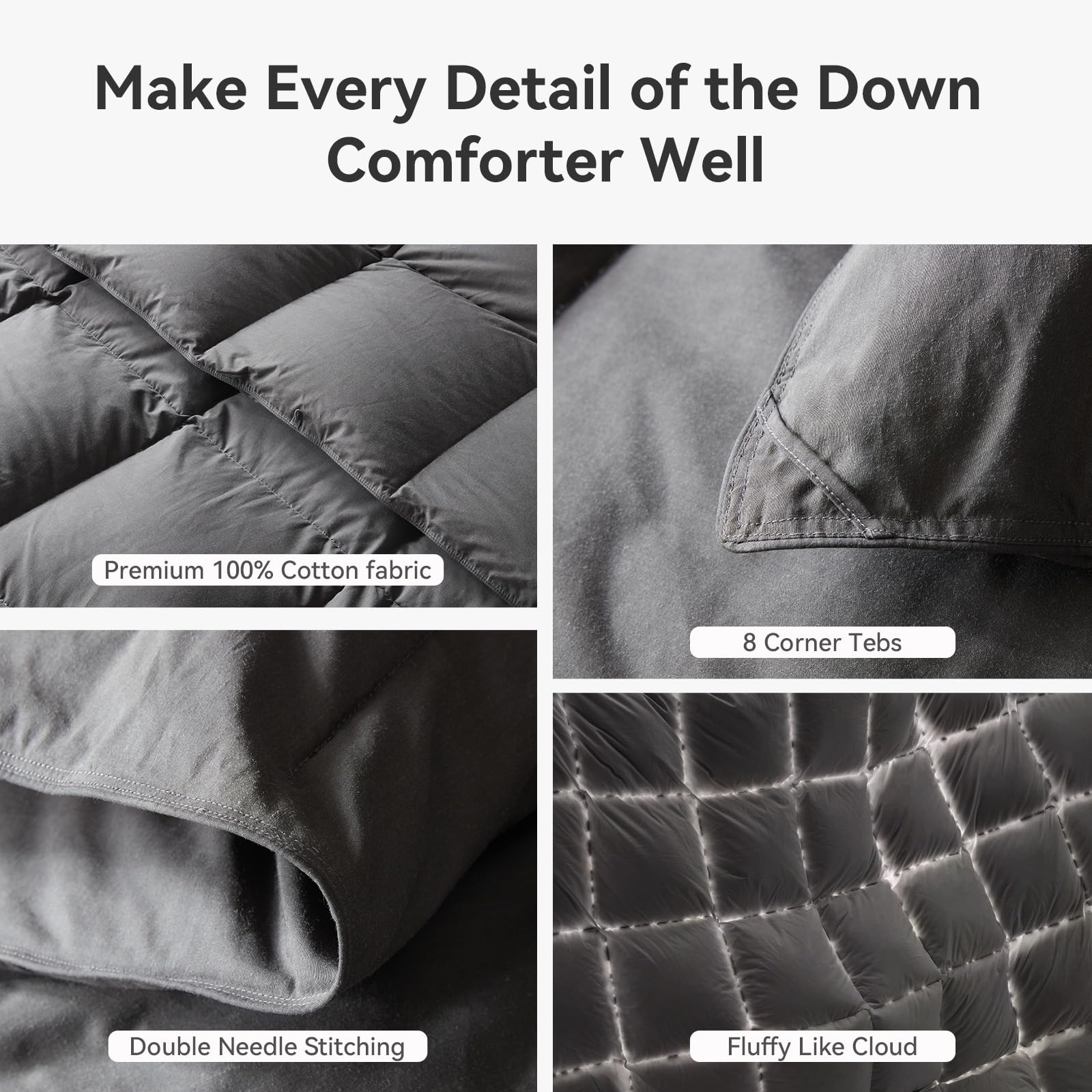 Lovsoul comforter ships vacuum packaged and expands to full loft after settling.