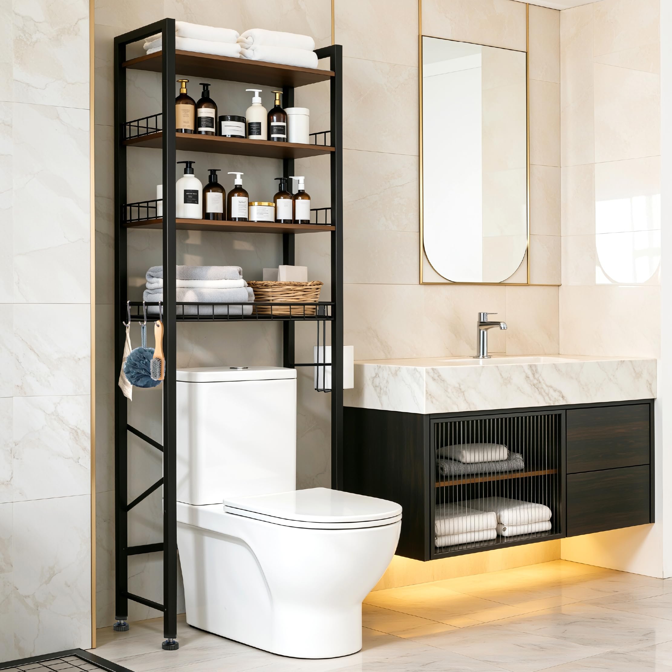Lovswan 4-Tier Over-The-Toilet Shelf offering above-toilet storage and space optimization