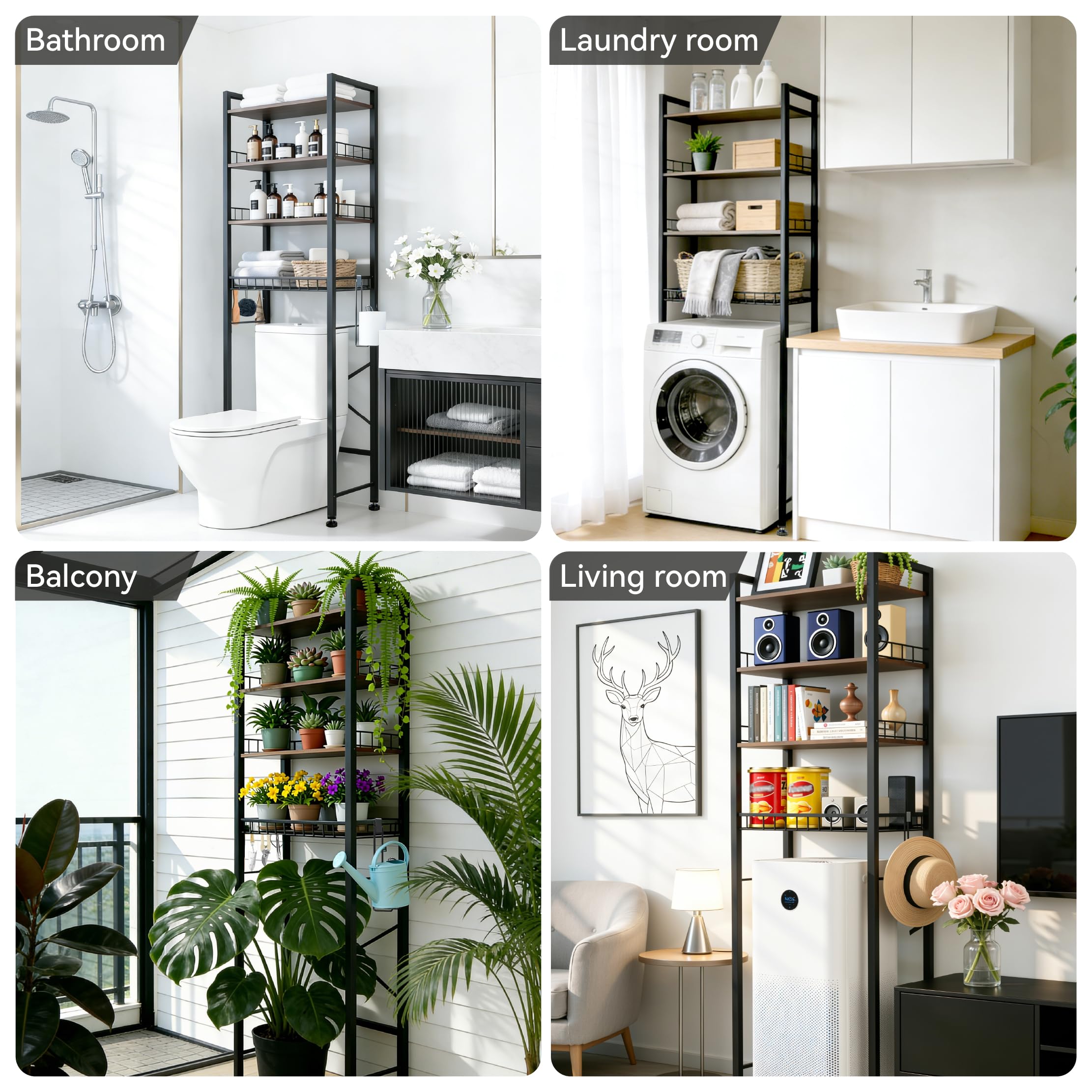Lovswan modern bathroom shelves blending with decor and saving floor space