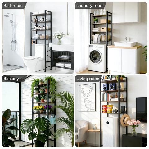Lovswan modern bathroom shelves blending with decor and saving floor space
