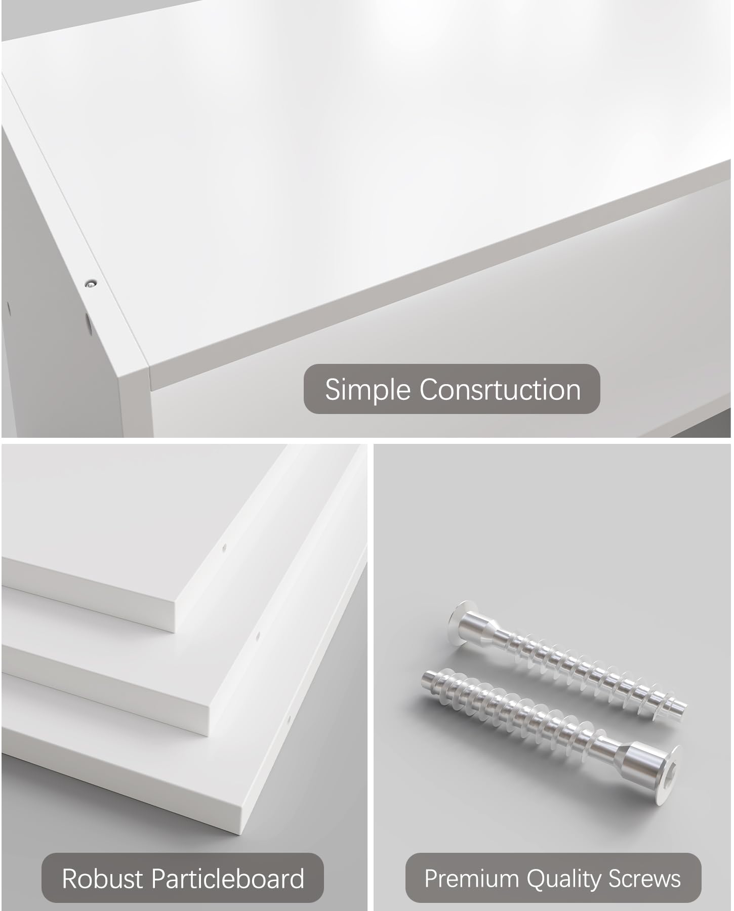 LOWOSA sturdy self-tapping screws enable wobble-free assembly.