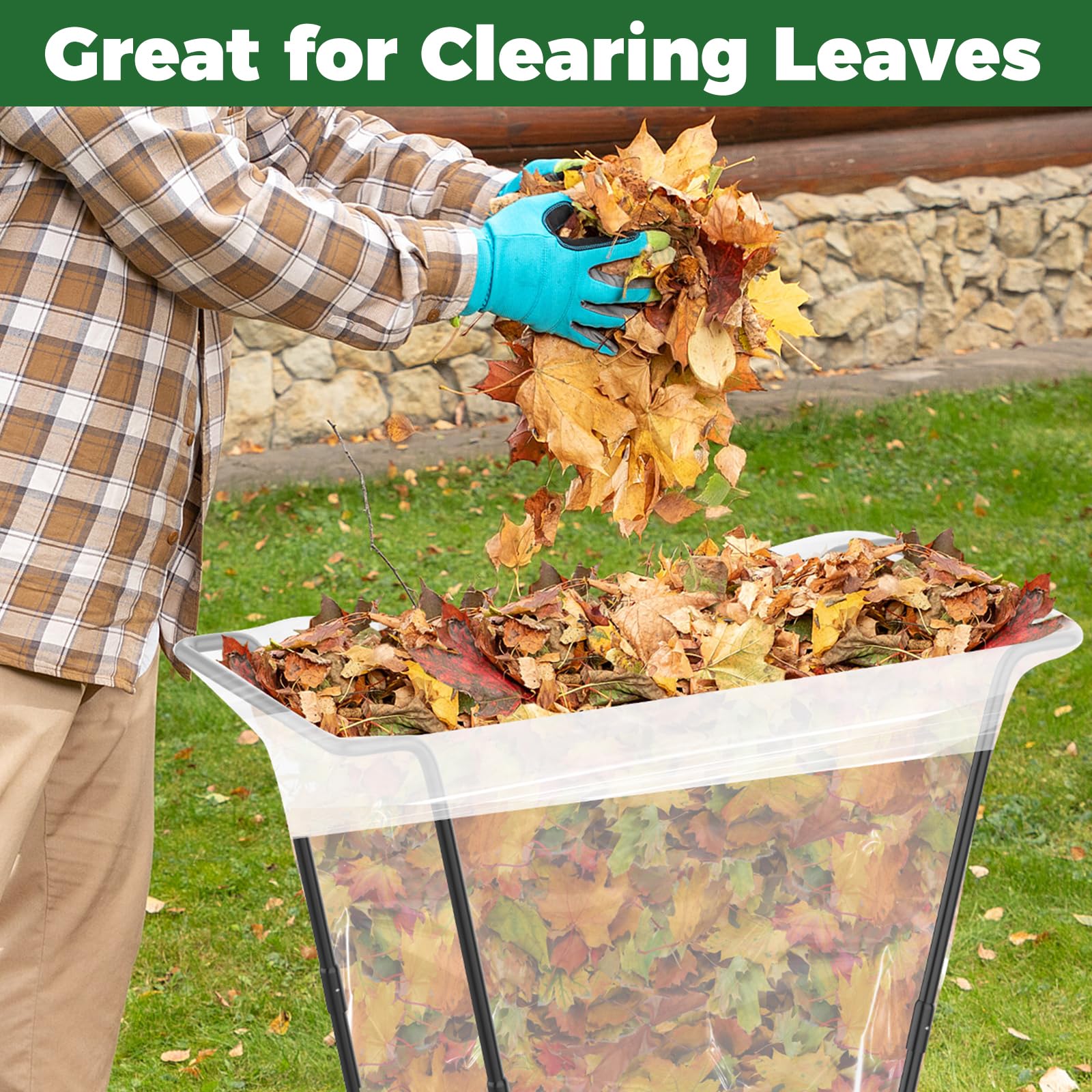 Loyala easy-assembly-trash-holder enables quick setup for outdoor chores.