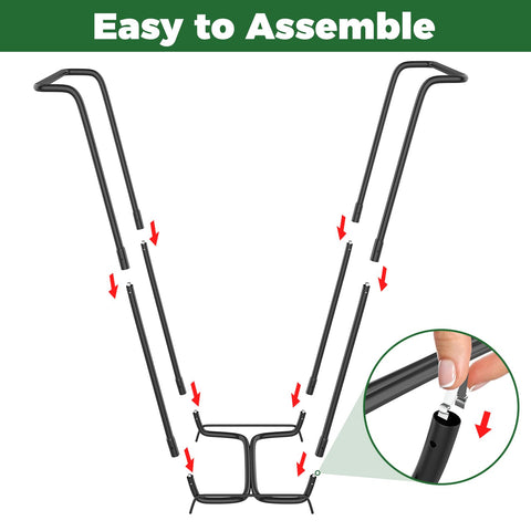 Loyala yard waste bag stand 30-45gal supports leaves and debris.