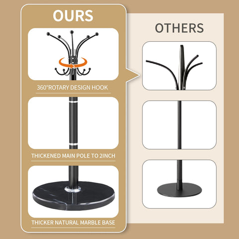 LOZABEE coat rack with 16 hooks organizes coats, bags, and hats.