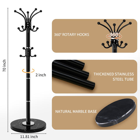 LOZABEE marble-base coat rack providing stable support for heavy coats.