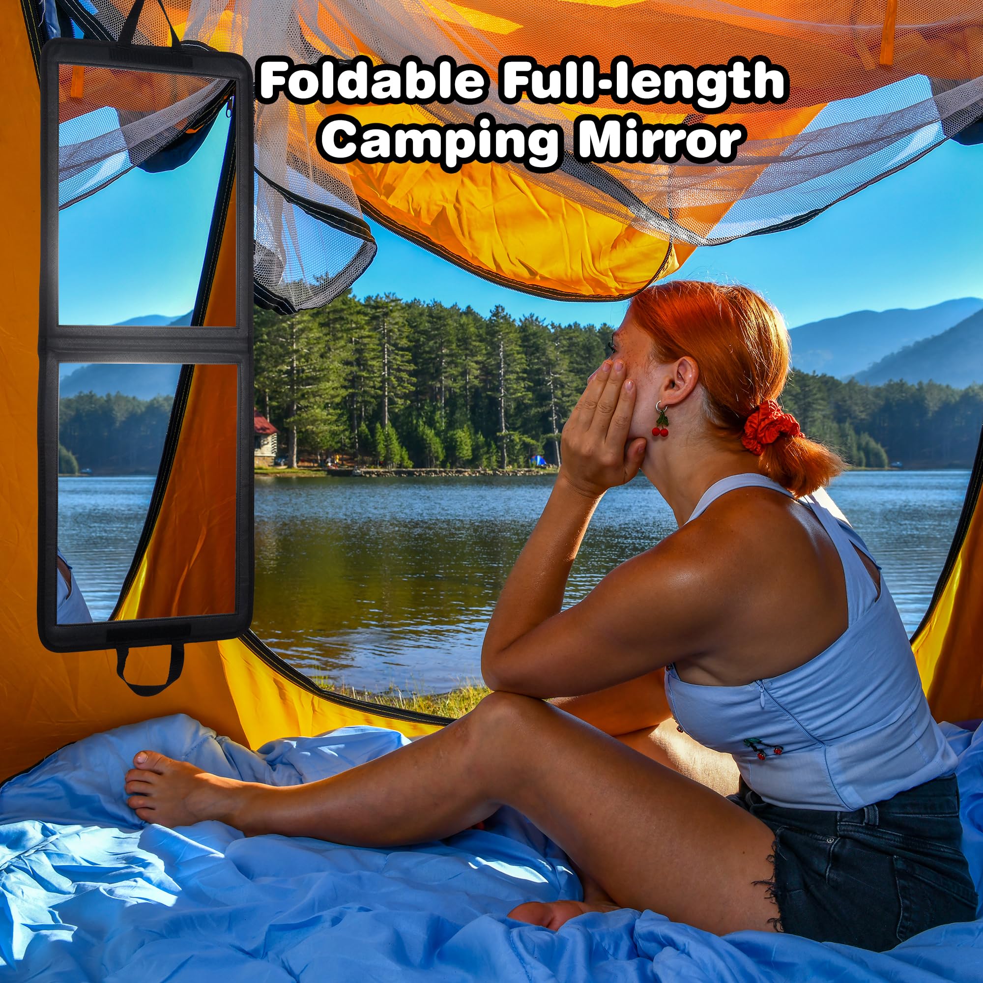 LPHUMEX Dual-use folding design mirror, tabletop or full-length versatility for backstage use.