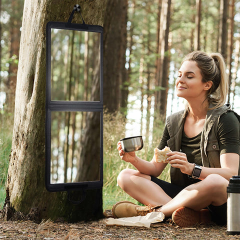 LPHUMEX Foldable Full-Length Mirror, 33-inch extended view for full outfit checks.