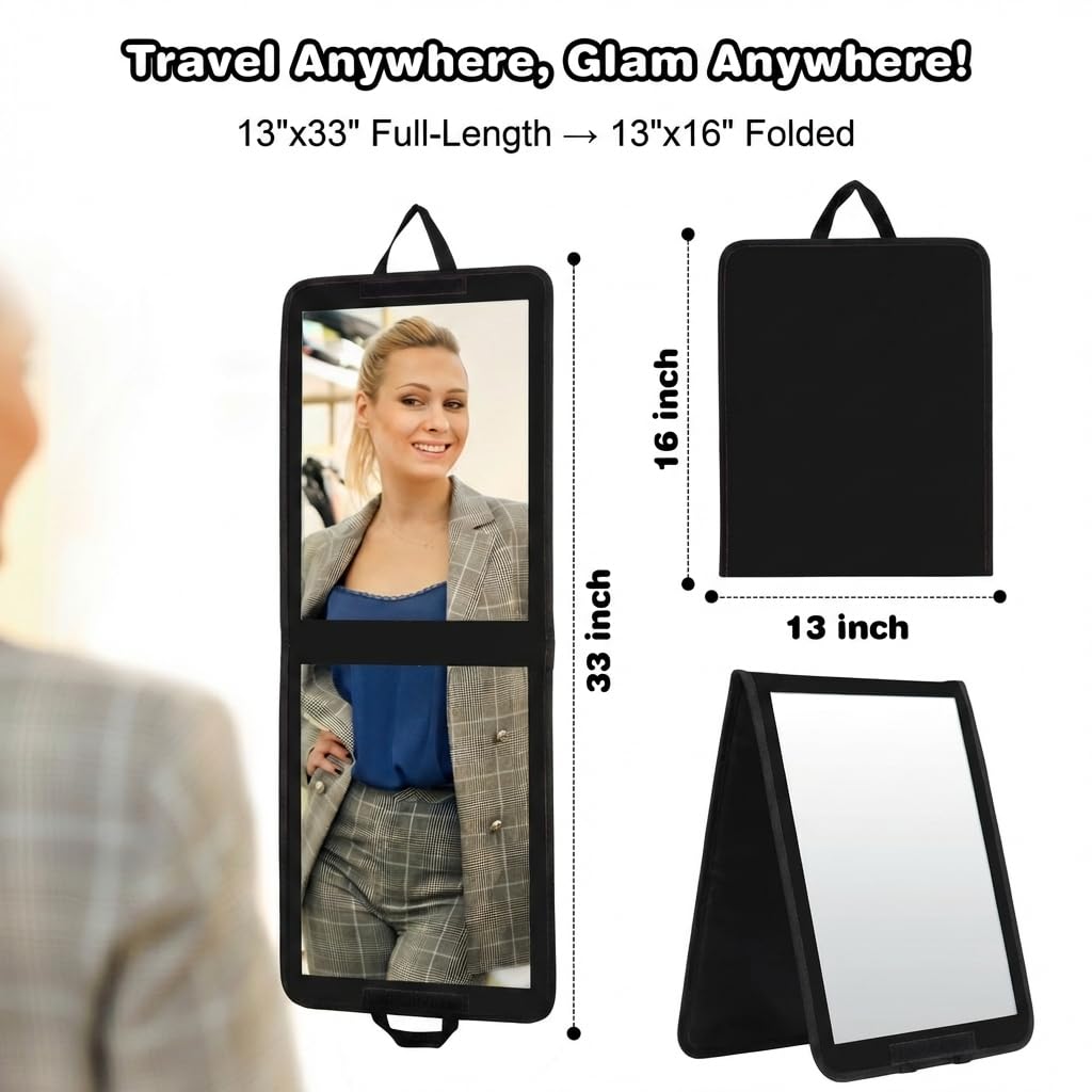 LPHUMEX Shatterproof travel mirror for camping, safe makeup on rugged trips.