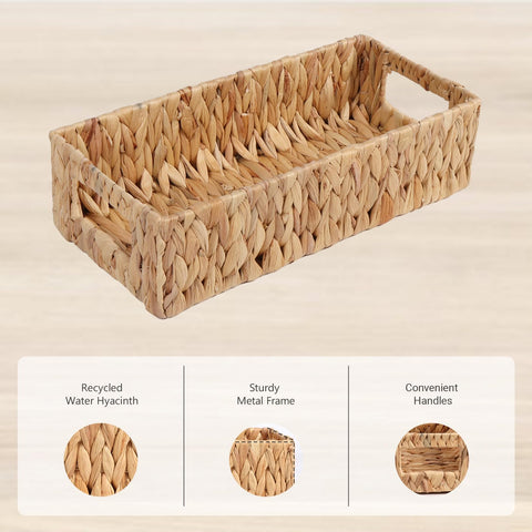 LPKZQHDM compact hyacinth basket fits counters and shelves gracefully.