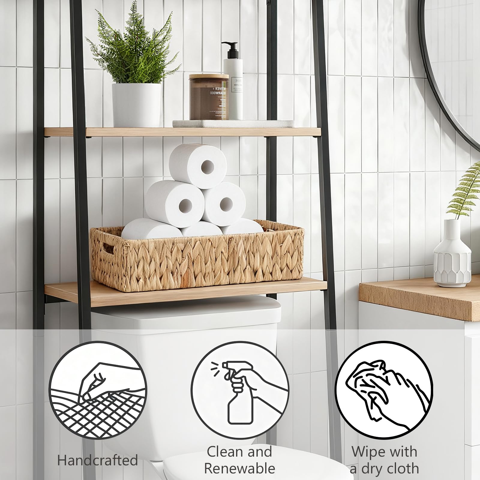 LPKZQHDM multi-use wicker basket suits desks and bedside organization.
