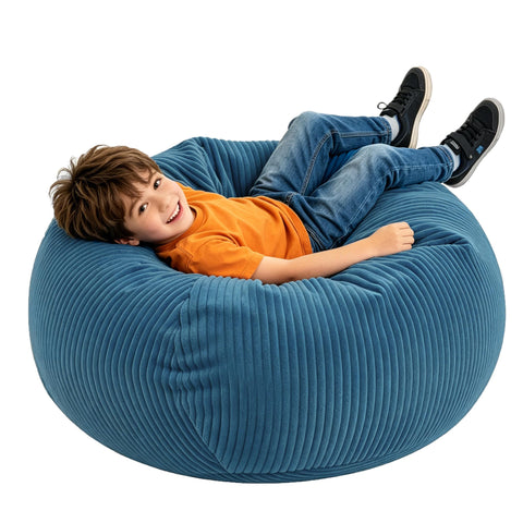LPMOERA bean bag chair with memory foam filling in blue for plush support