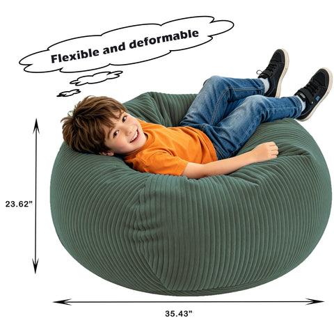 LPMOERA bean bag chair soft corduroy fabric highlights plush comfort