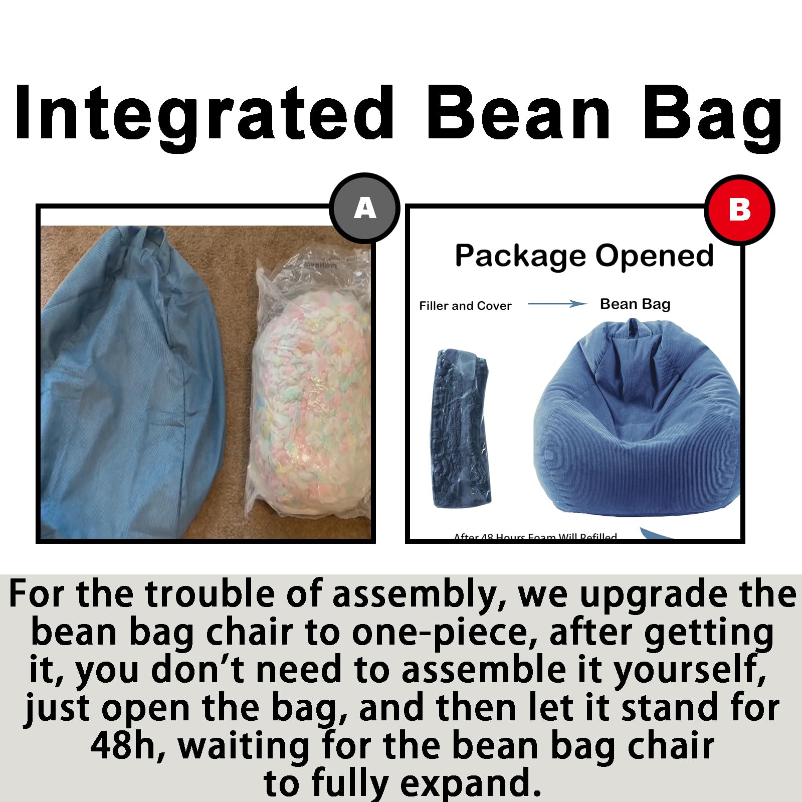 LPMOERA teen reading corner bean bag chair demonstrating comfortable ergonomic support.