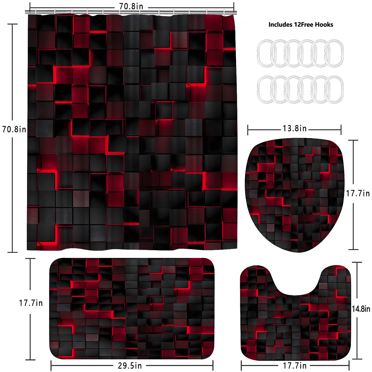 LQCOOL bath mat U-shaped rug demonstrates non-slip bottom for safer stepping.