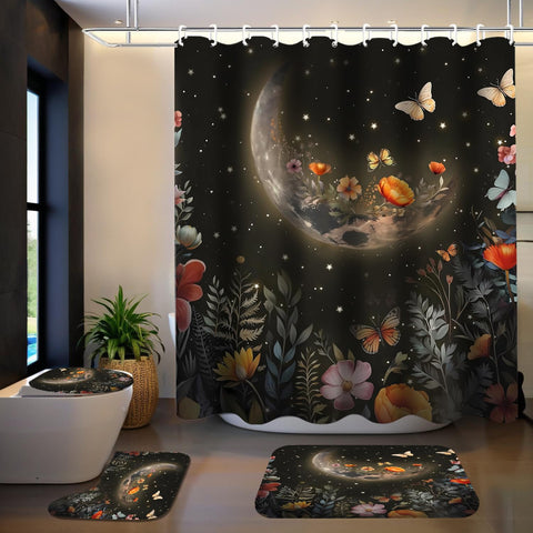 LQCOOL shower curtain with metal grommets for durable, smooth sliding