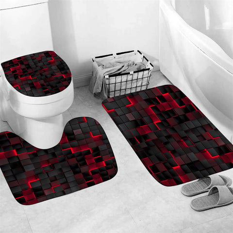 LQCOOL toilet lid cover shows red accents for a cohesive look.