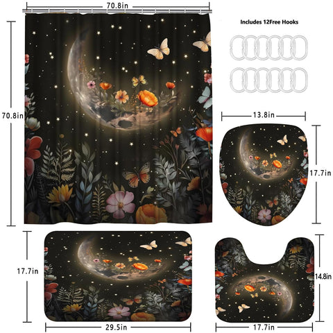 LQCOOL toilet lid cover featuring moon motif to elevate bathroom decor
