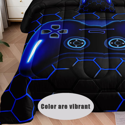 LRIS Bedding gamer comforter twin close-up fabric reveals ultra-soft microfiber texture