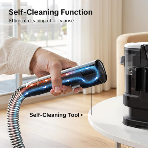 Lubluelu cleaner 5.6 ft hose reaching sofas and car seats