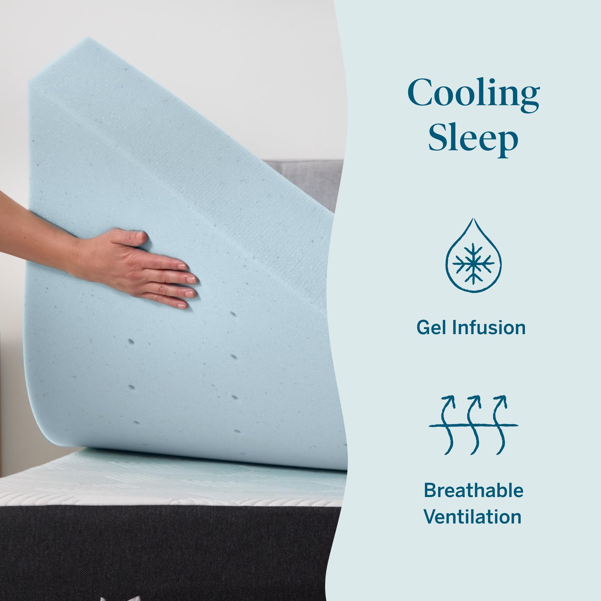 LUCID cooling gel-infused foam provides temperature regulation for restful nights.