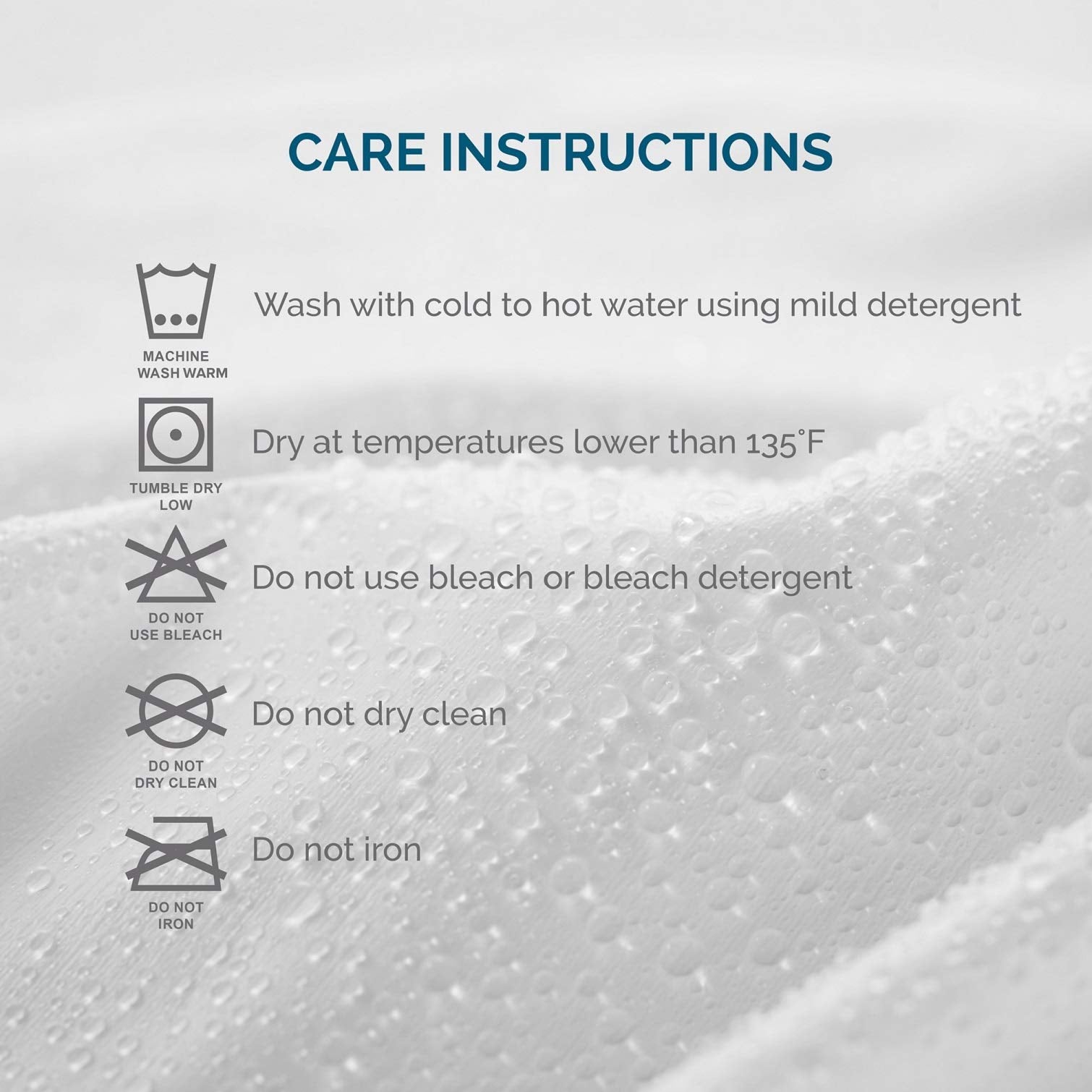 LUCID machine-washable protector, hot wash, low tumble dry