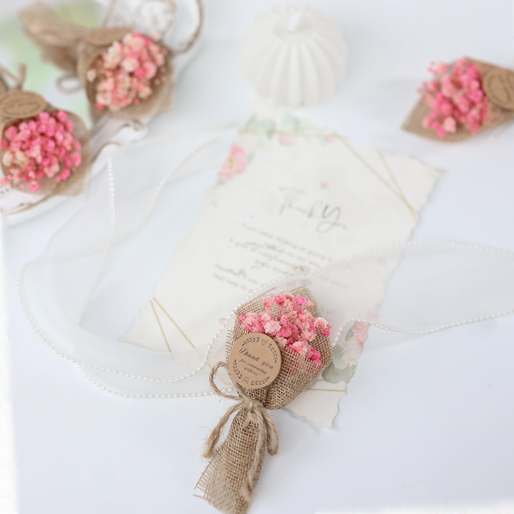 LucidLather dried flowers mini bouquet magnet set with natural charm