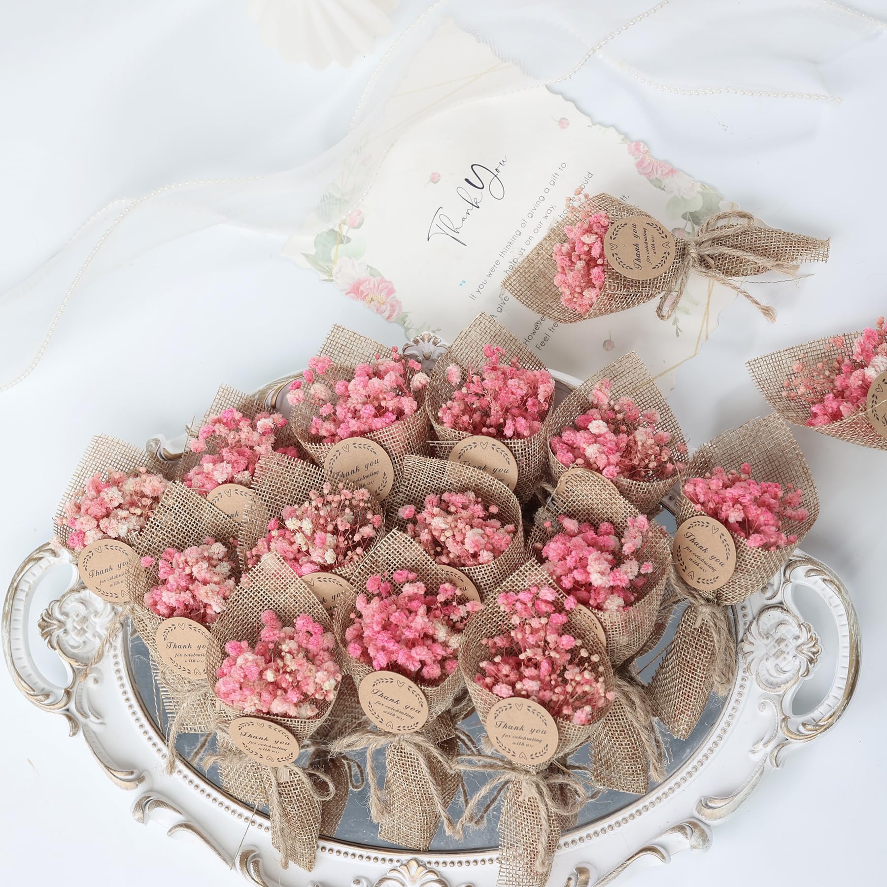 LucidLather pink magnet bouquet wedding favors displayed for guests
