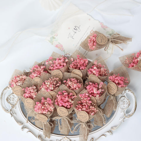 LucidLather pink magnet bouquet wedding favors displayed for guests