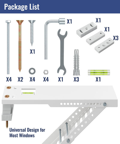 LuckIn air conditioner bracket supports up to 85 lbs of weight.