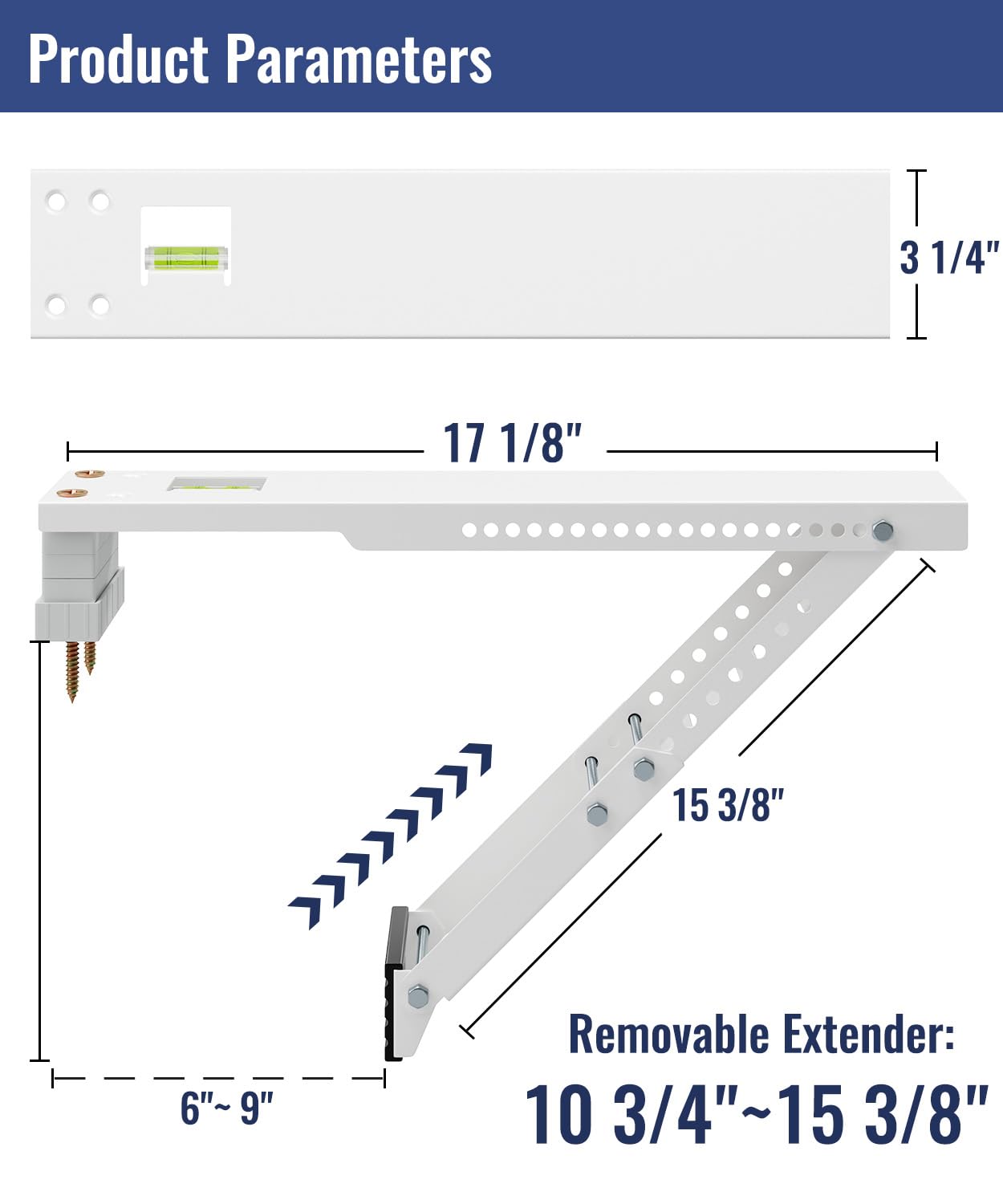 LuckIn heavy-duty bracket steel resists weather for long-term outdoor use.