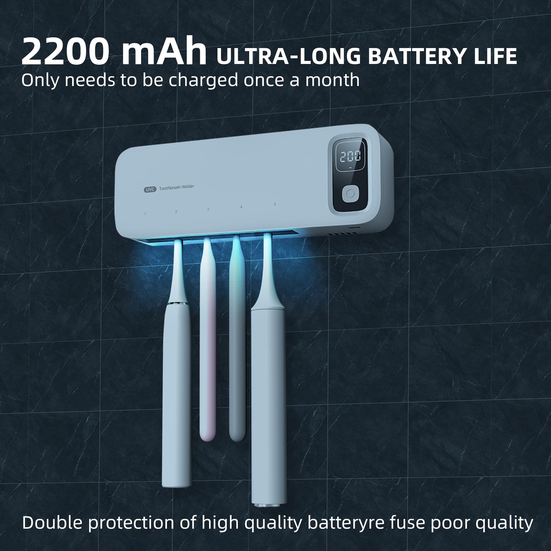 Luckin Smile adhesive wall-mount for easy installation.