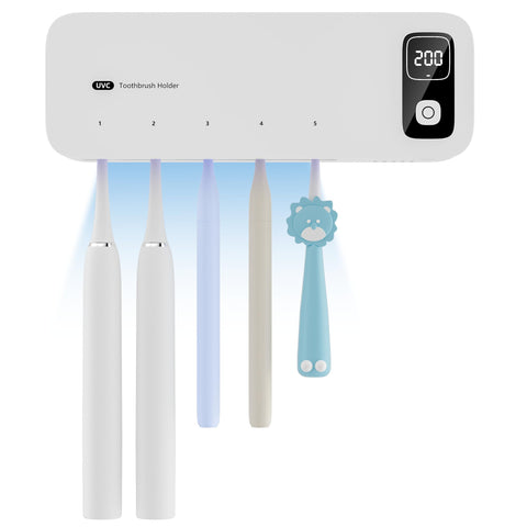 Luckin Smile UV toothbrush sanitizer with five slots for family use.