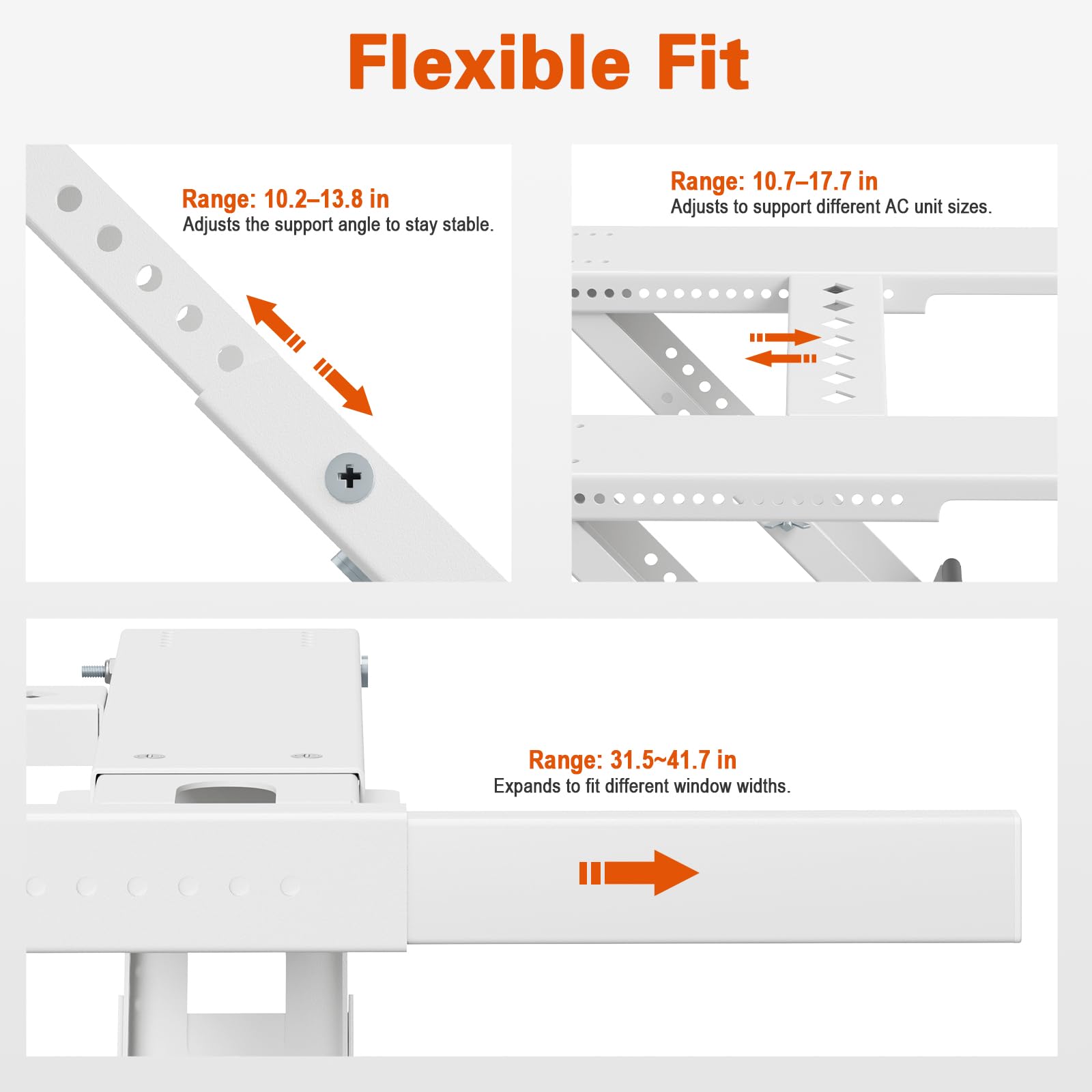 LuckIn update window AC bracket adjustable fit for 3 to 12 inch walls