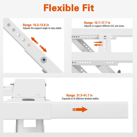 LuckIn update window AC bracket adjustable fit for 3 to 12 inch walls