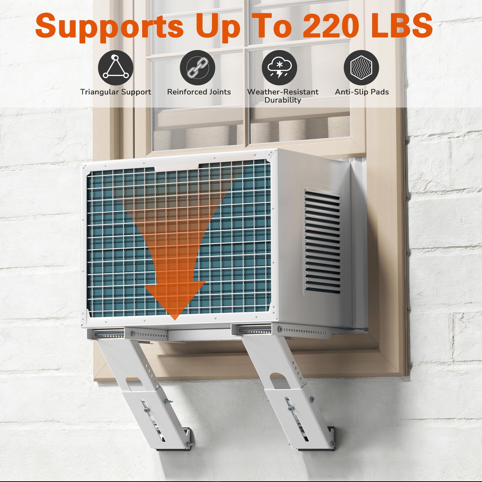 LuckIn update window AC bracket angled legs align with window configurations
