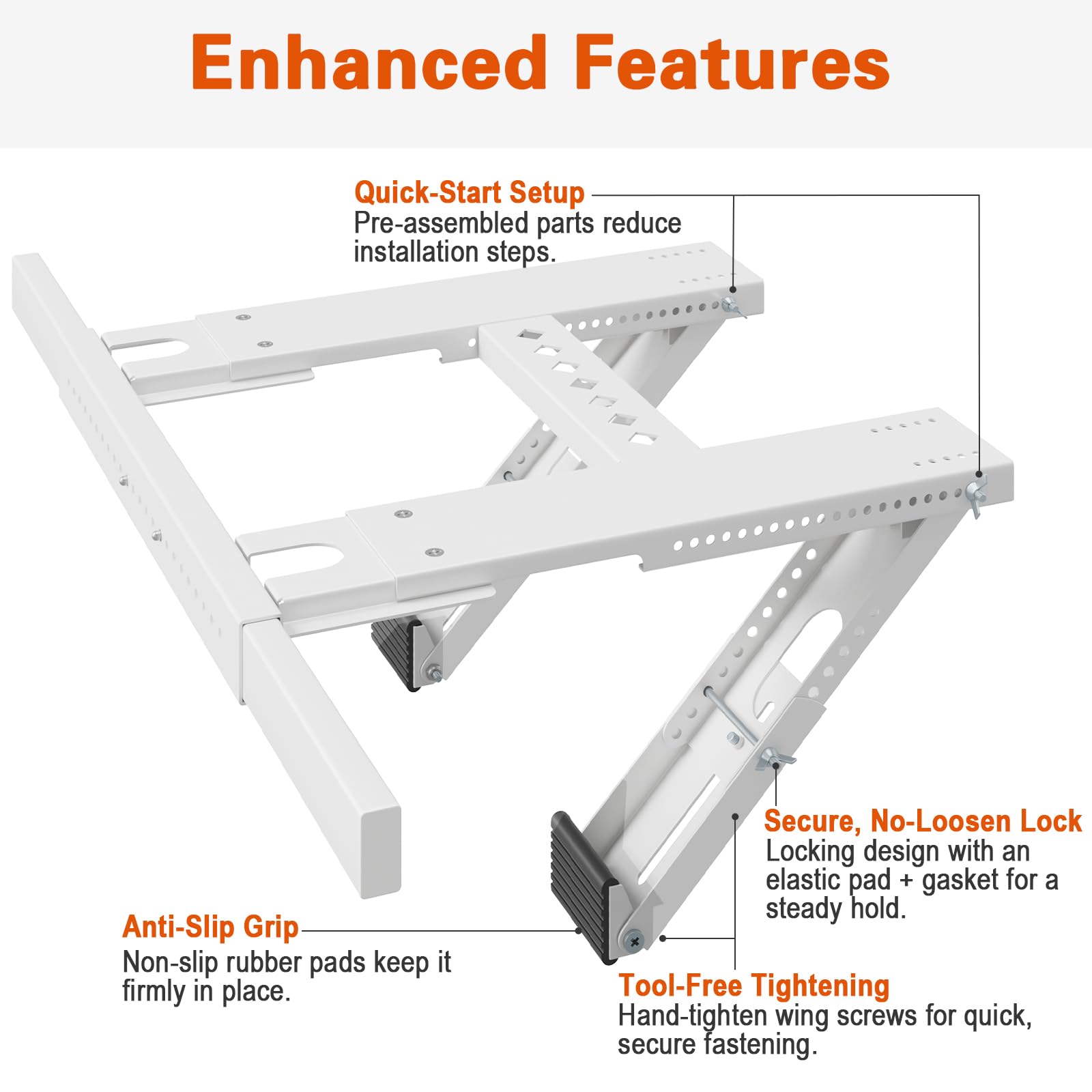 LuckIn update window AC bracket epoxy-coated steel resists rust for durability