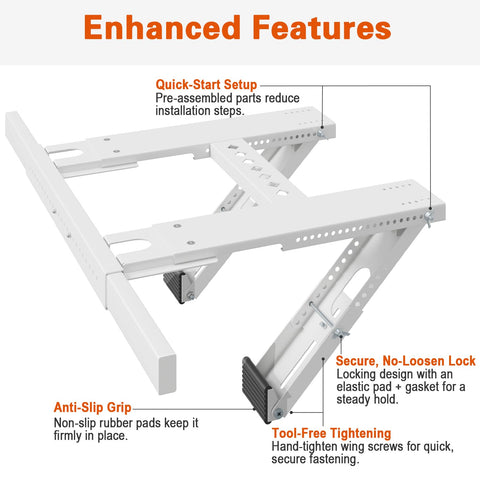 LuckIn update window AC bracket epoxy-coated steel resists rust for durability