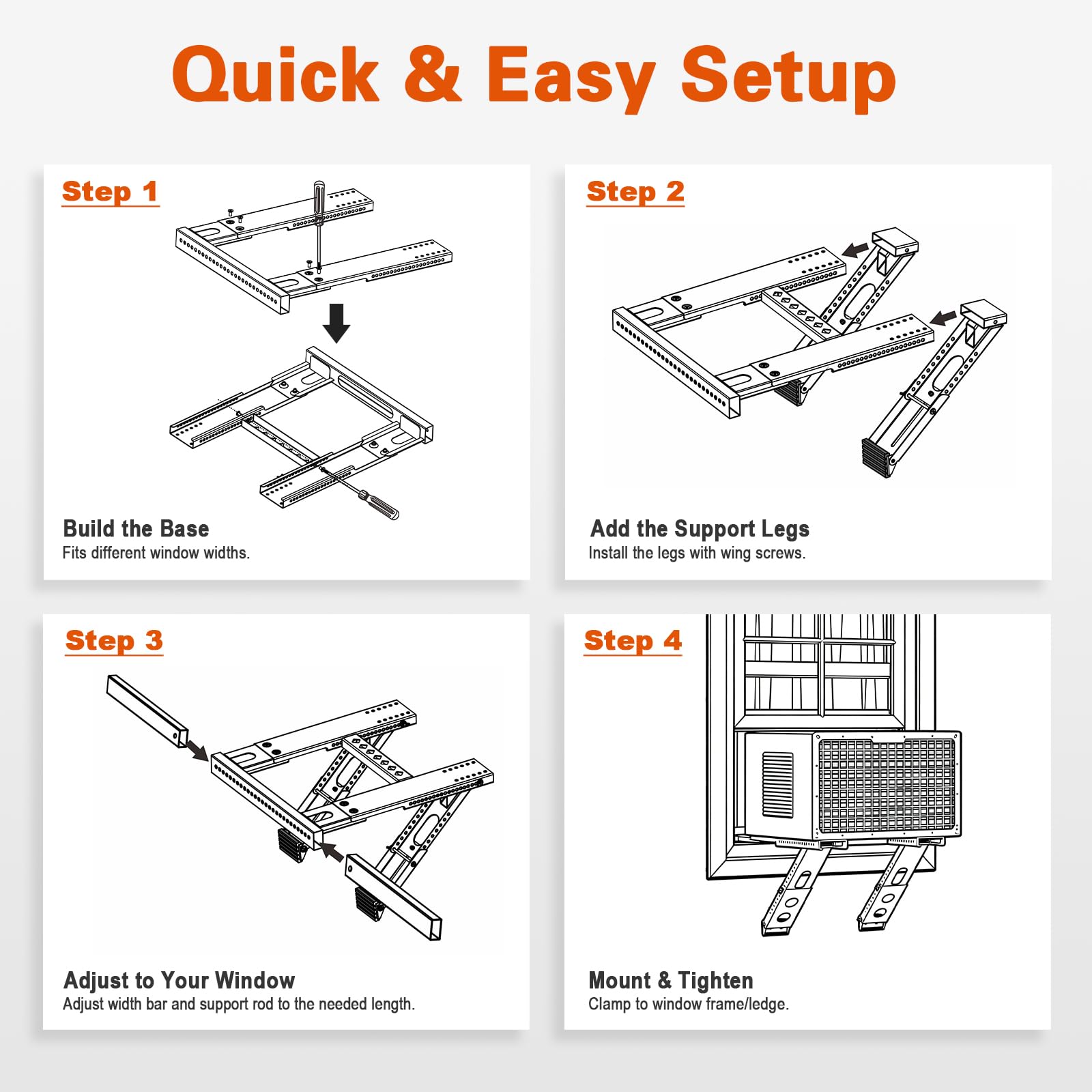 LuckIn update window AC bracket supports up to 220 pounds for heavy units
