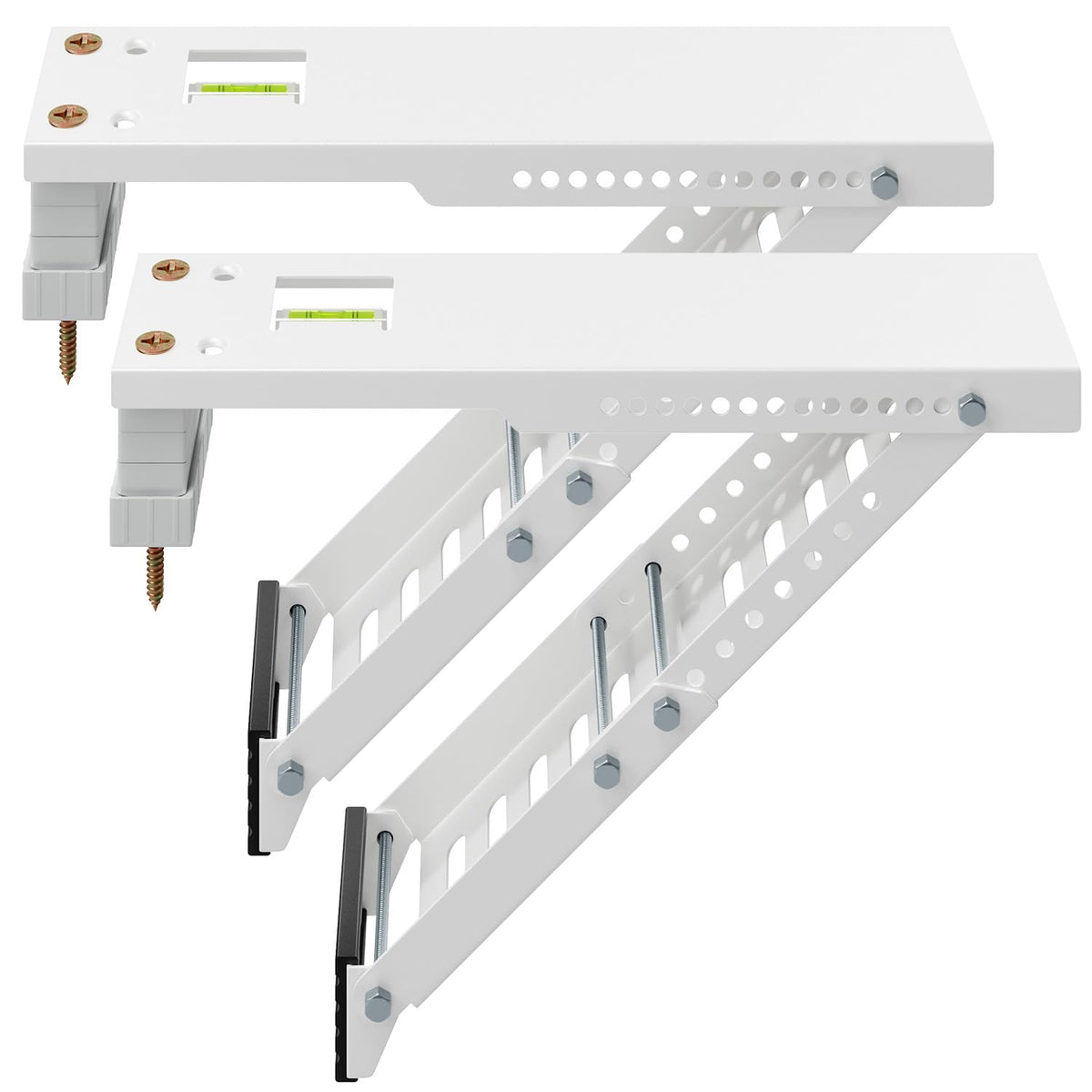 LuckIn window AC bracket on wall demonstrates universal fit for 5k–12k BTU units.