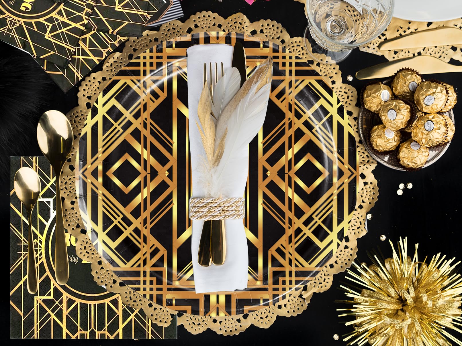 LUCKKYY 1920s party signs and props for playful photos