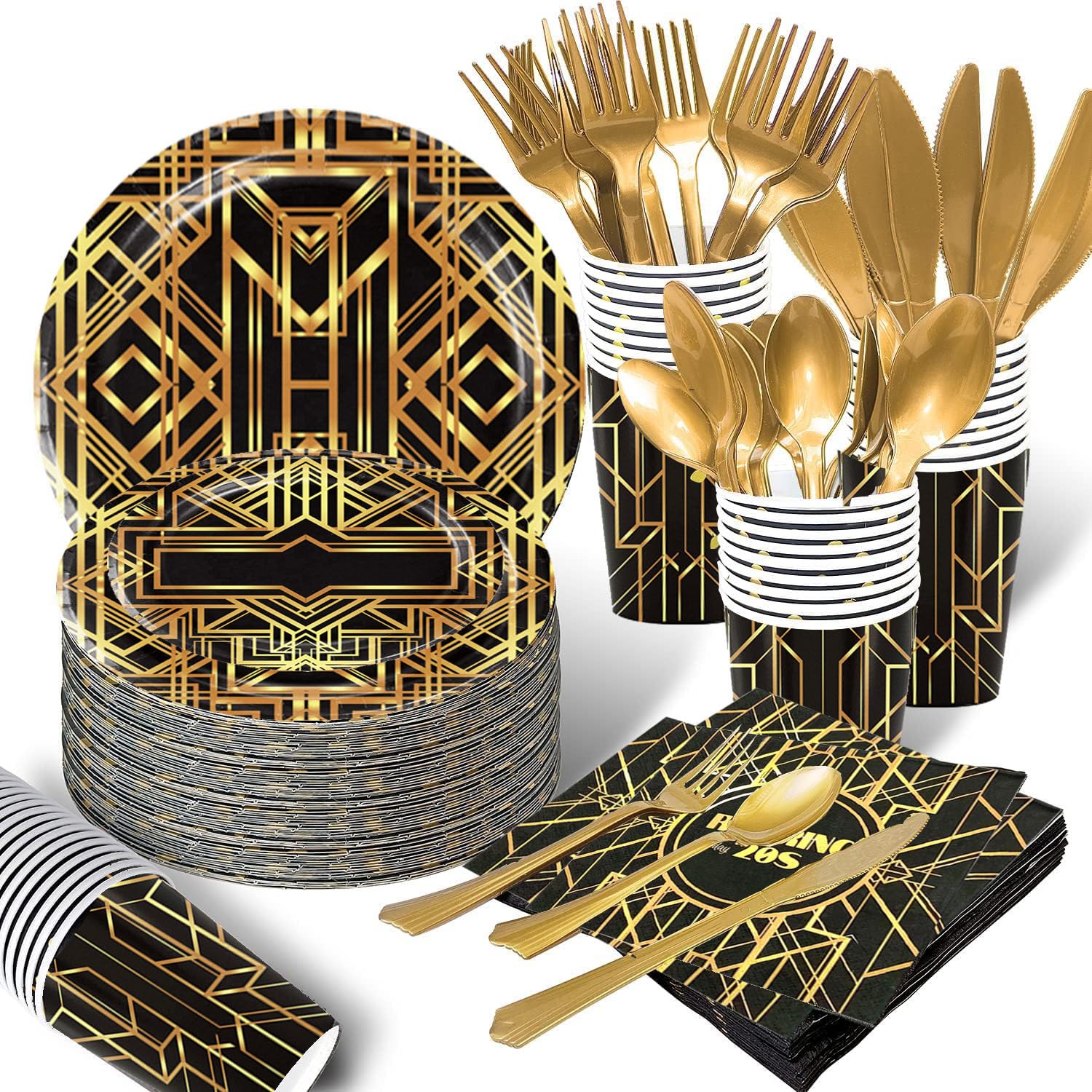 LUCKKYY roaring twenties dinner plates 9in elevate a Gatsby table setting