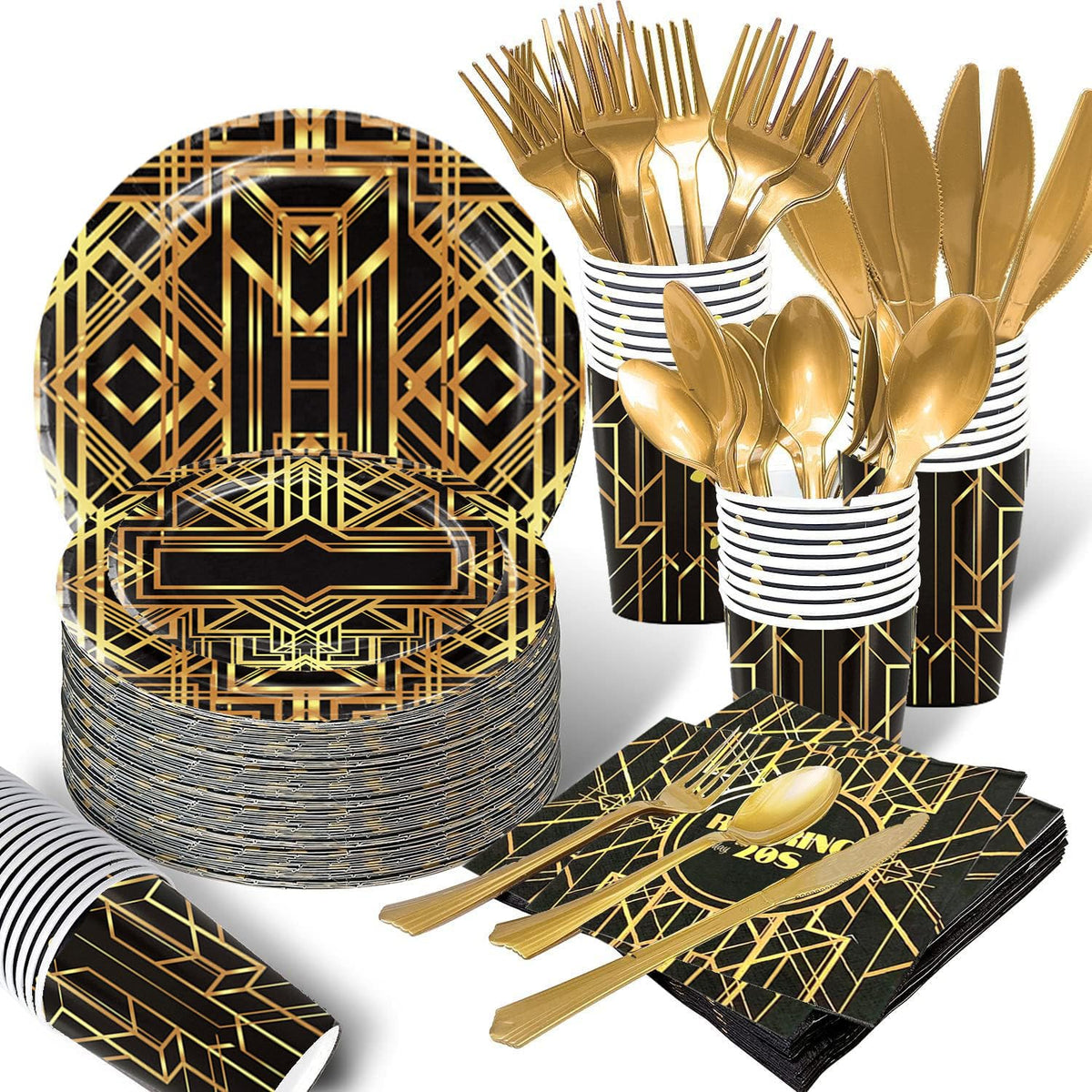 LUCKKYY roaring twenties dinner plates 9in elevate a Gatsby table setting