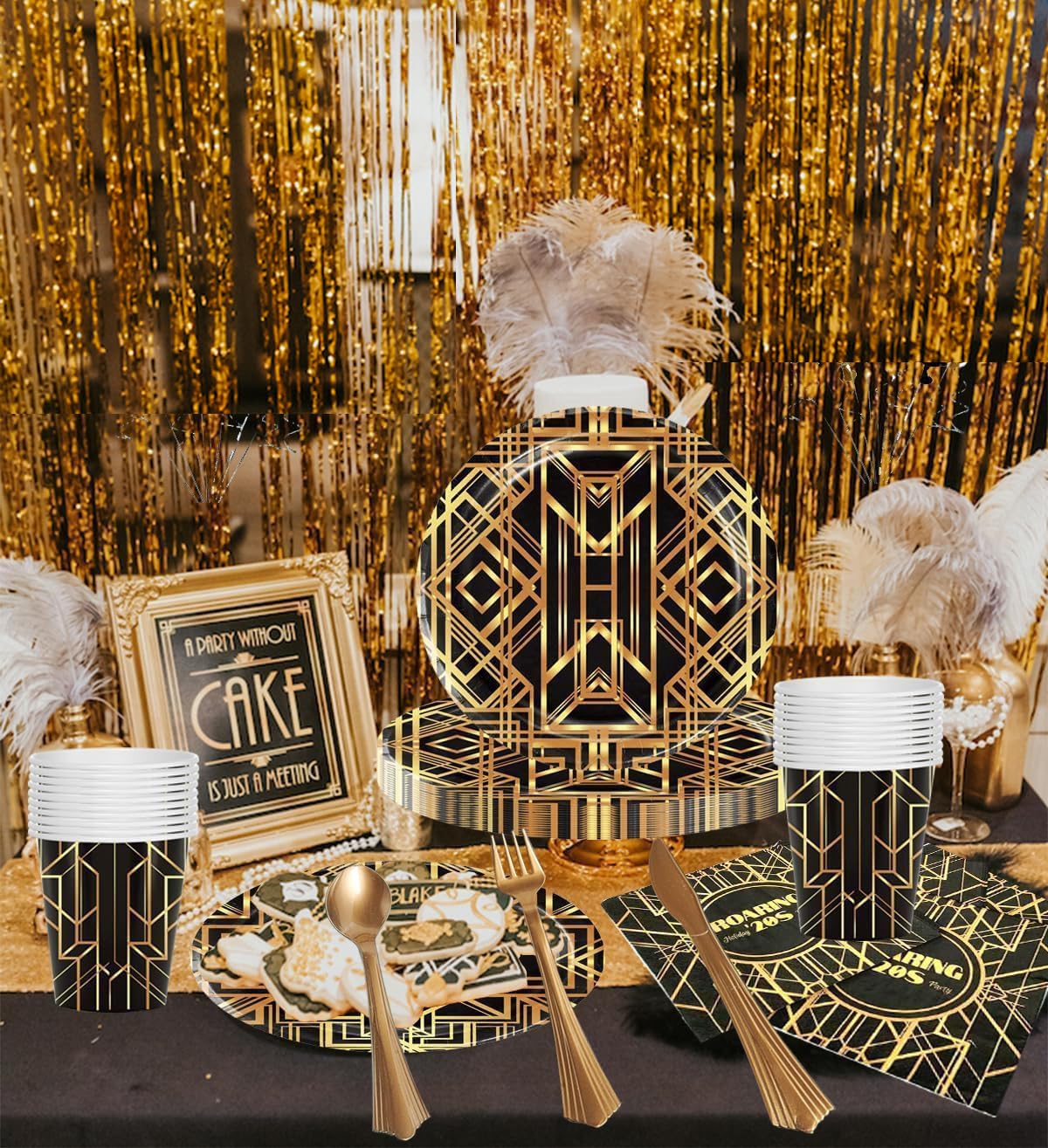 LUCKKYY roaring twenties napkins 6-5in add sparkling vintage charm