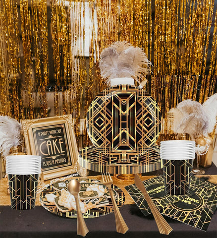 LUCKKYY roaring twenties napkins 6-5in add sparkling vintage charm