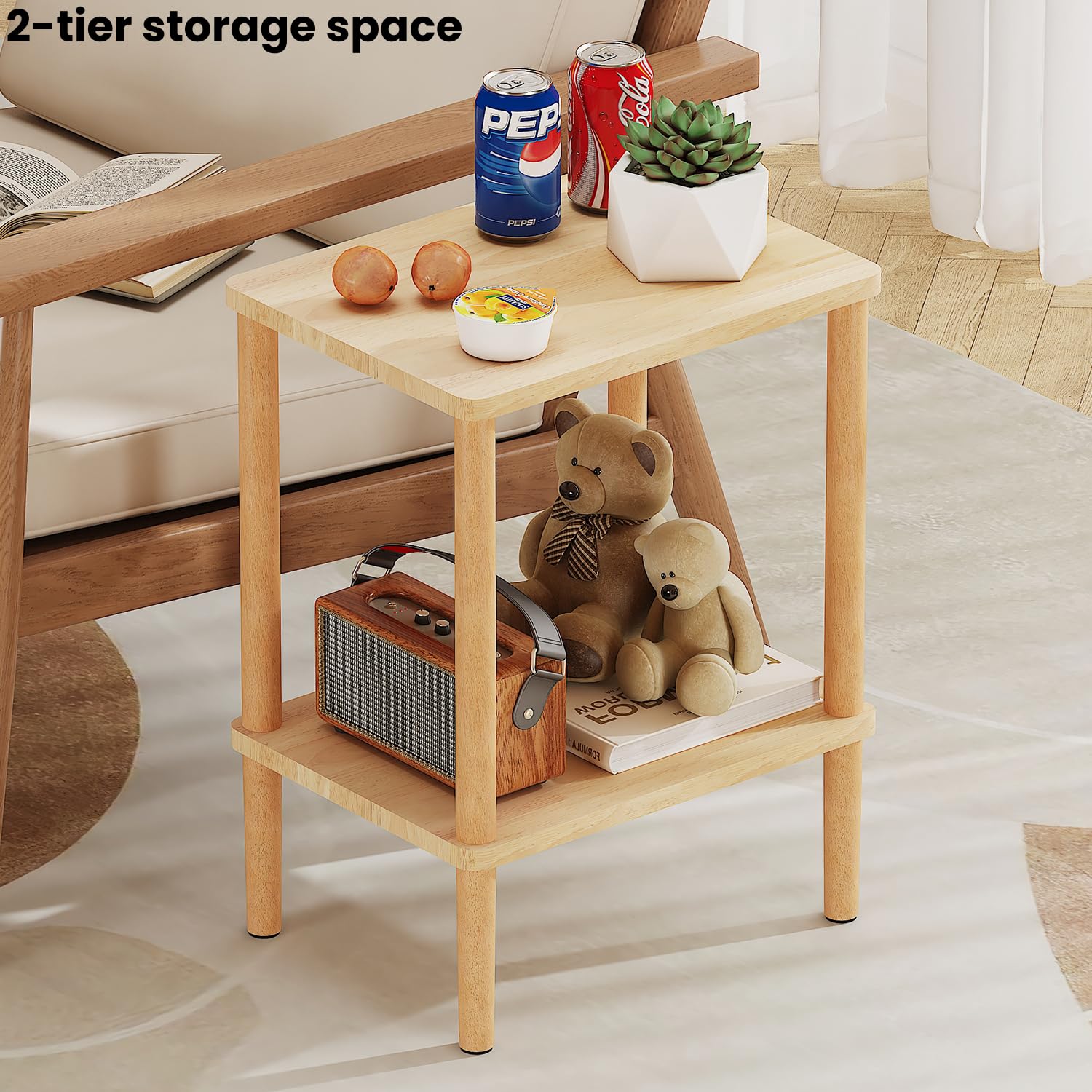 LUCKNOCK table features anti-slip feet to protect floors.