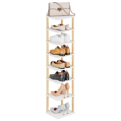 LUCKNOCK tall narrow organizer in entryway storing boots and sneakers