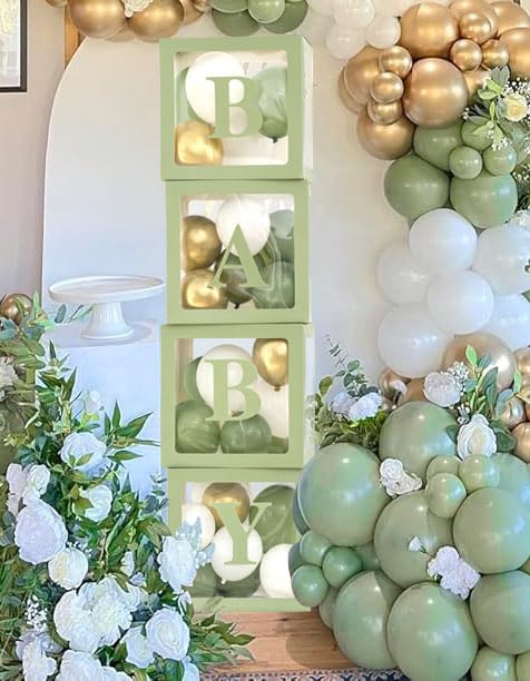 Luckylibra Sage Green balloons kit enhances baby shower color scheme
