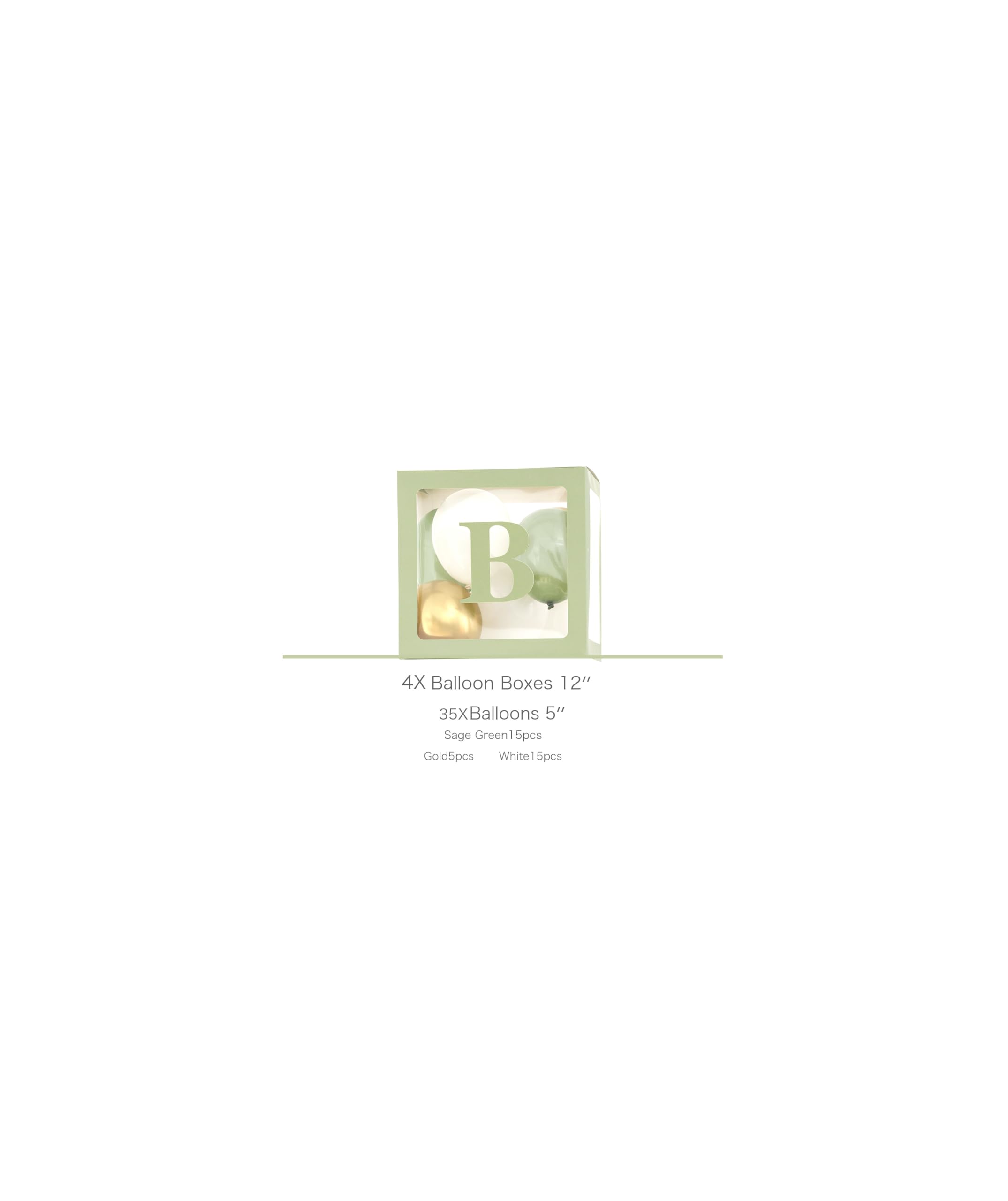 Luckylibra Sage Green balloon box open view for setup ideas