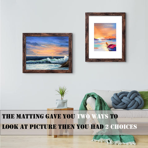 LUCKYLIFE 16x20 frame without mat, rustic brown finish complements décor